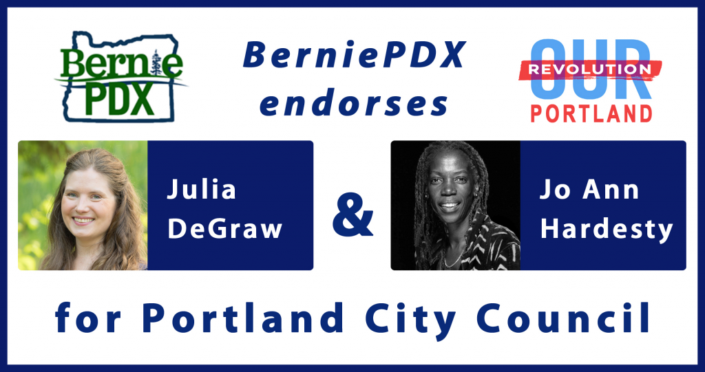 BerniePDX endorsements for City Council and Oregon House District 37